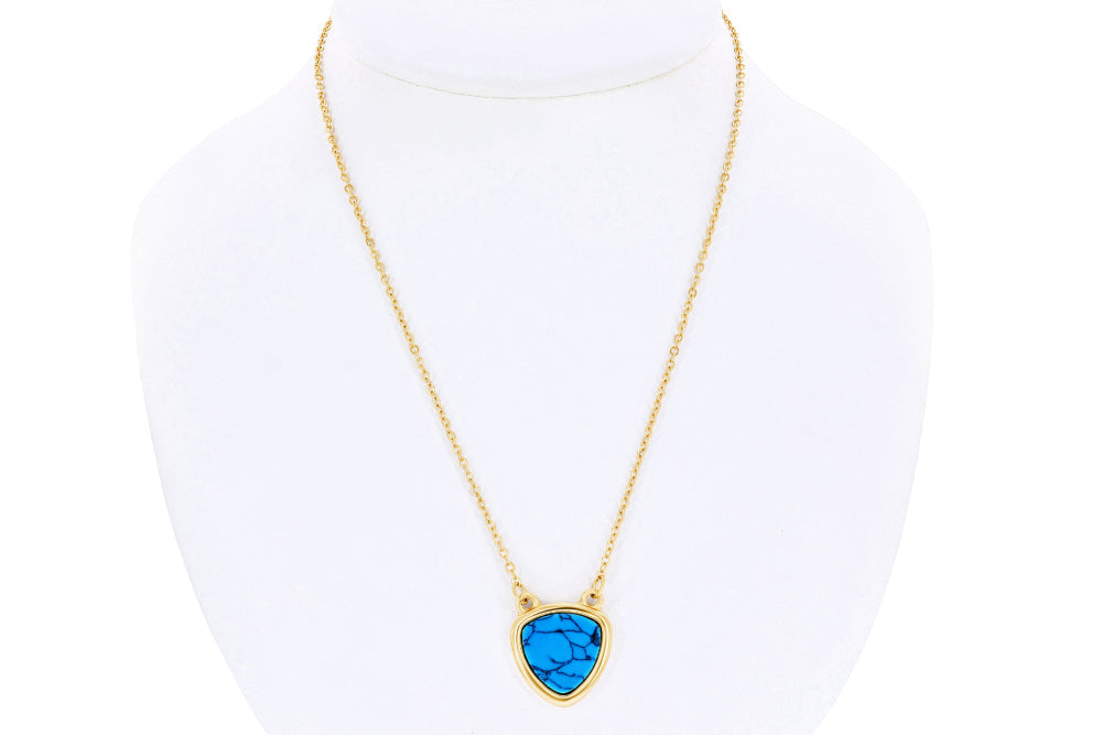 Donatello Gian 14K Gold Plated Genuine Turquoise Necklace by Donatello Gian