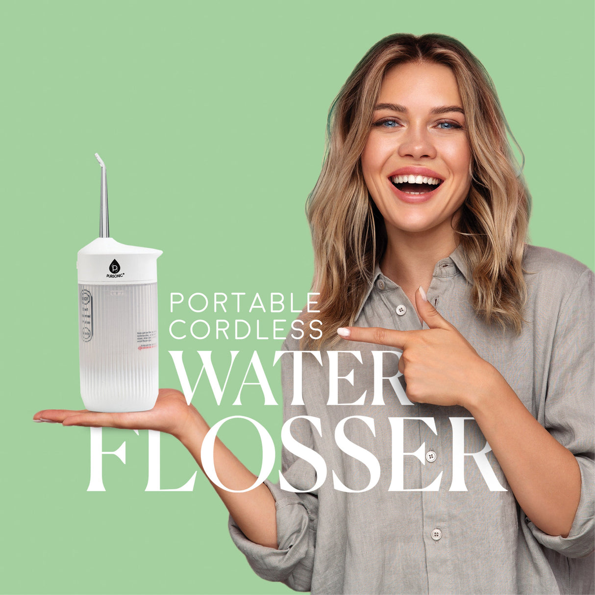 Portable USB Rechargeable Collapsible Water Flosser by Pursonic