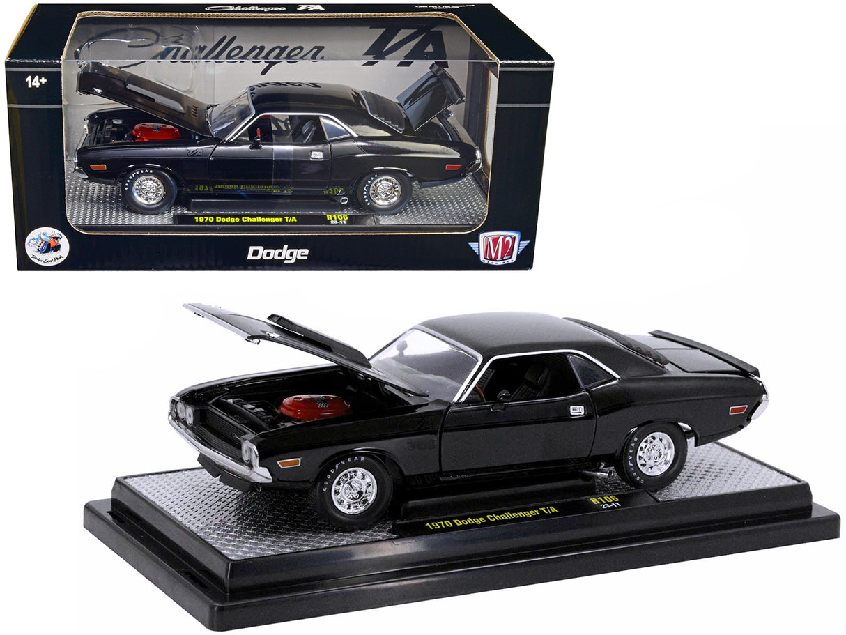 1970 Dodge Challenger T/A Black Limited Edition to 5250 pieces Worldwide 1/24 Diecast Model Car by M2 Machines