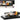 1966 Ford Mustang Fastback 2+2 Off White and Black with Red and Yellow Stripes "Hurst Shifters" Limited Edition to 6000 pieces Worldwide 1/24 Diecast Model Car by M2 Machines