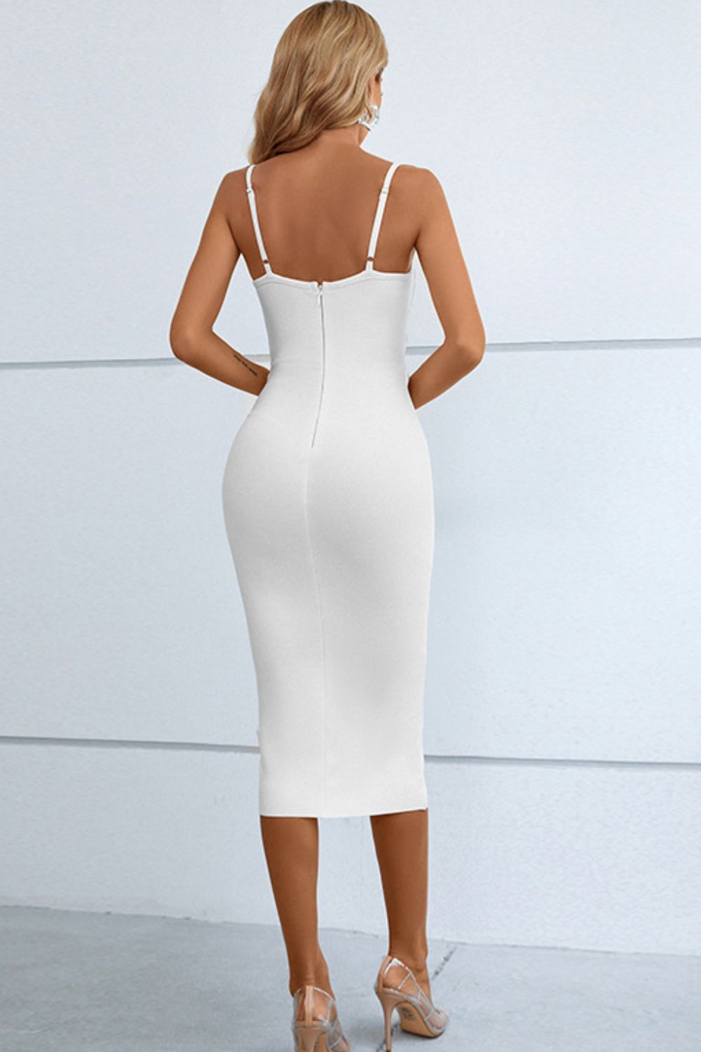 Cutout Spaghetti Strap Bodycon Dress by Blak Wardrob