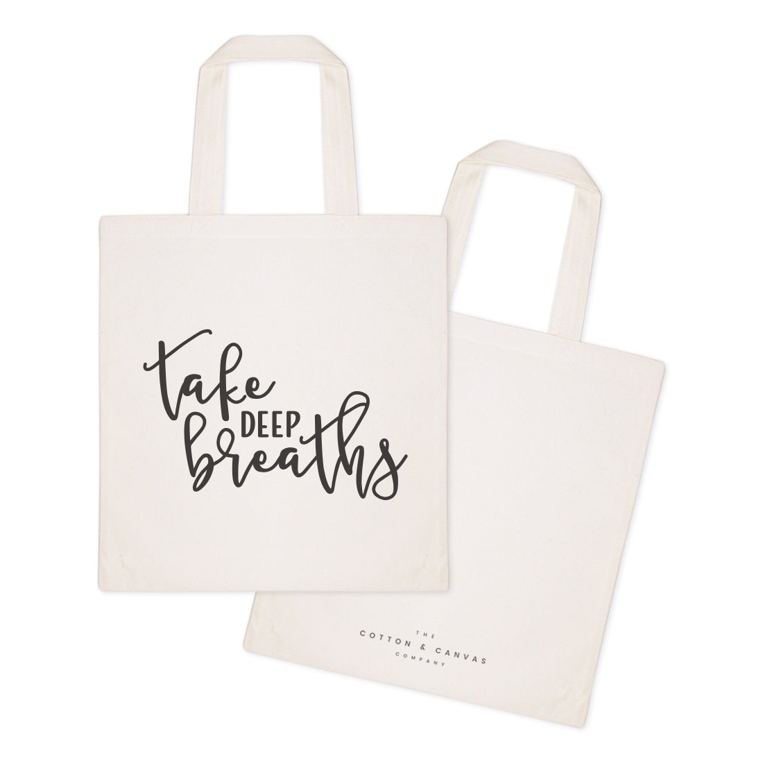 Take Deep Breaths Gym Cotton Canvas Tote Bag by The Cotton & Canvas Co.