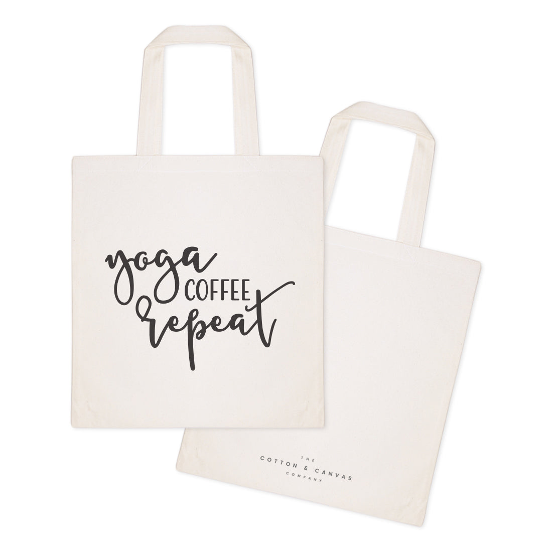 Yoga, Coffee and Repeat Gym Cotton Canvas Tote Bag by The Cotton & Canvas Co.