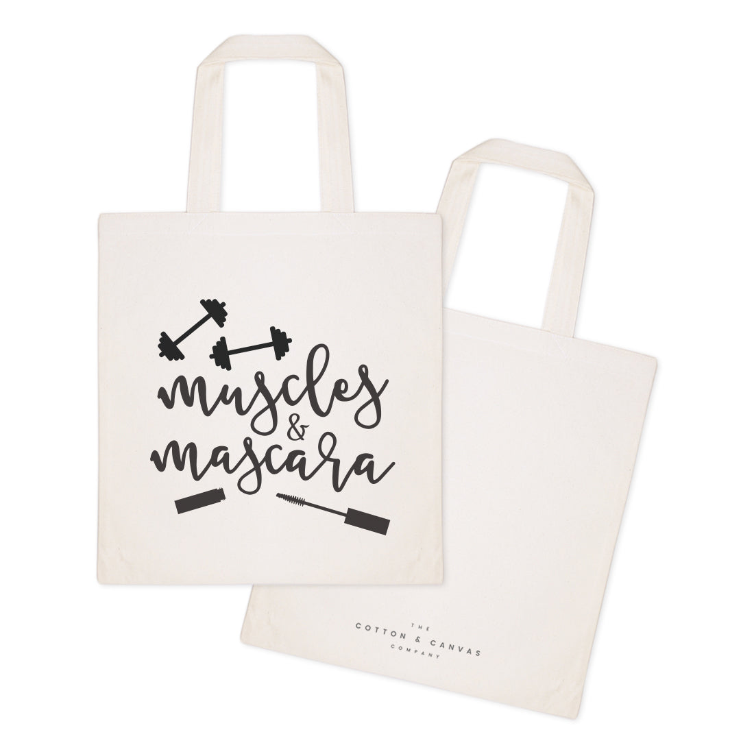 Muscles and Mascara Gym Cotton Canvas Tote Bag by The Cotton & Canvas Co.