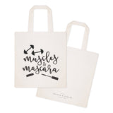 Muscles and Mascara Gym Cotton Canvas Tote Bag by The Cotton & Canvas Co.