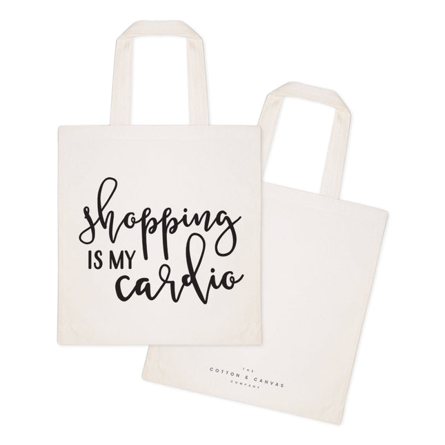 Shopping Is My Cardio Cotton Canvas Tote Bag by The Cotton & Canvas Co.