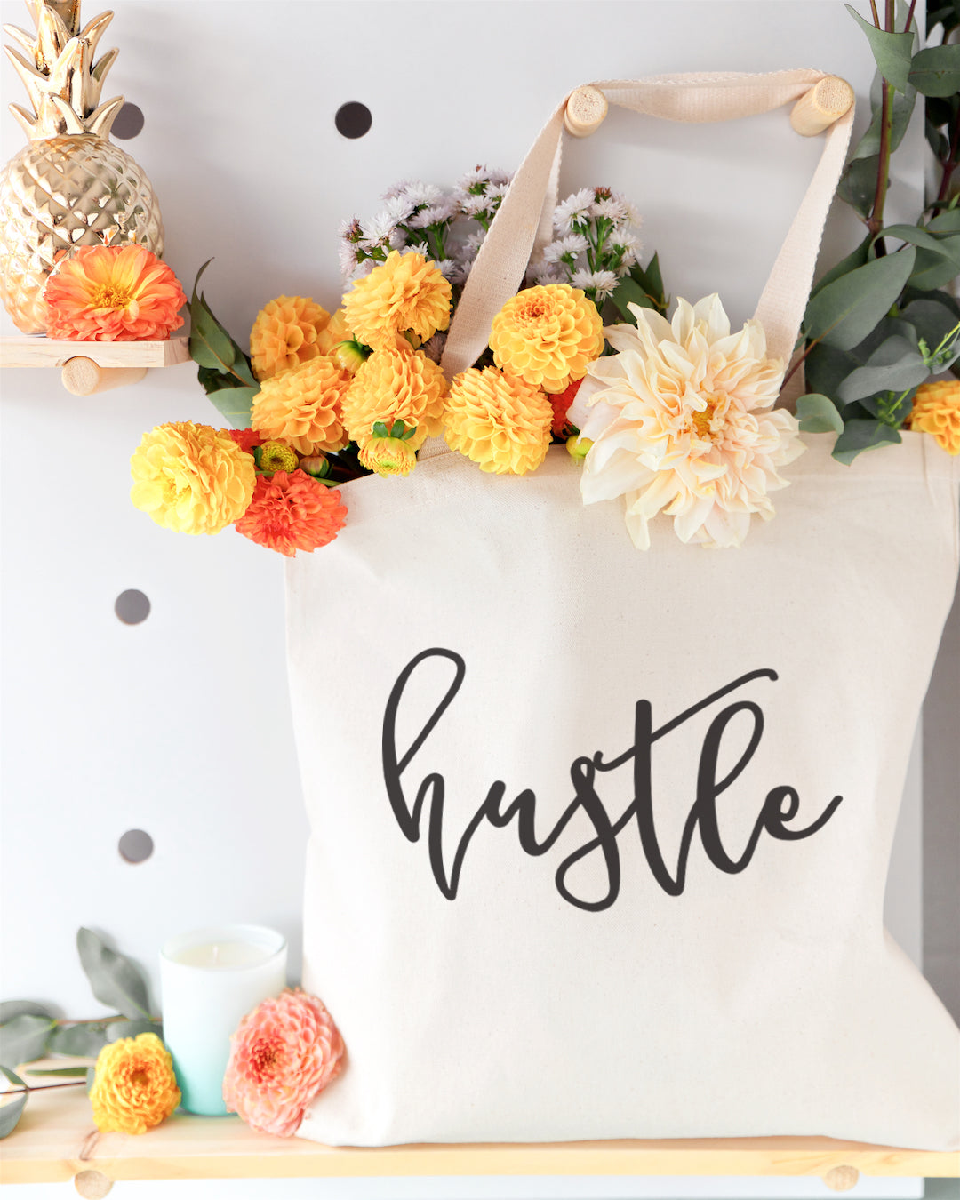 Hustle Cotton Canvas Tote Bag by The Cotton & Canvas Co.