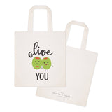 Olive You Cotton Canvas Tote Bag by The Cotton & Canvas Co.