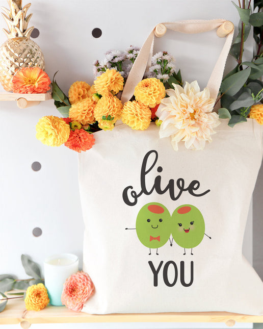 Olive You Cotton Canvas Tote Bag by The Cotton & Canvas Co.