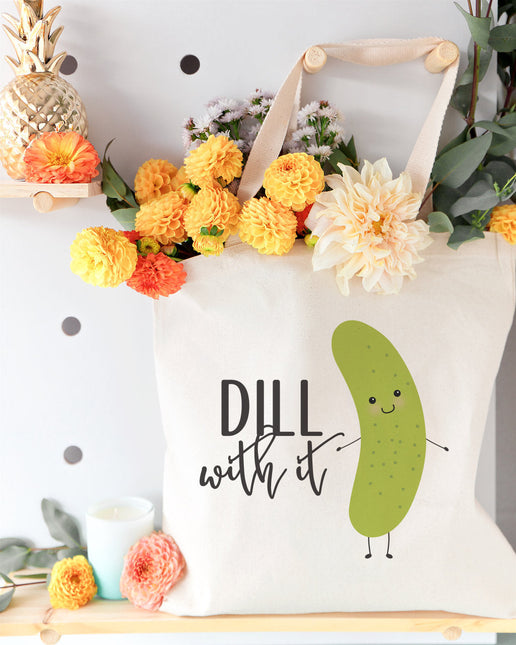 Dill With It Cotton Canvas Tote Bag by The Cotton & Canvas Co.