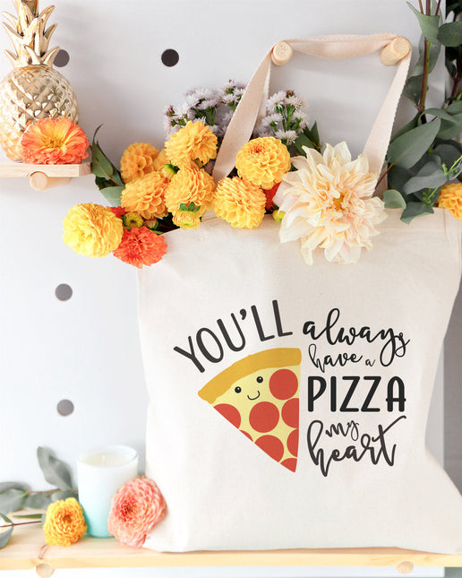 You Will Always Have a Pizza My Heart Cotton Canvas Tote Bag by The Cotton & Canvas Co.