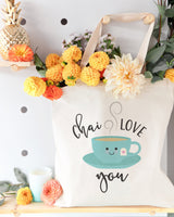 Chai Love You Cotton Canvas Tote Bag by The Cotton & Canvas Co.