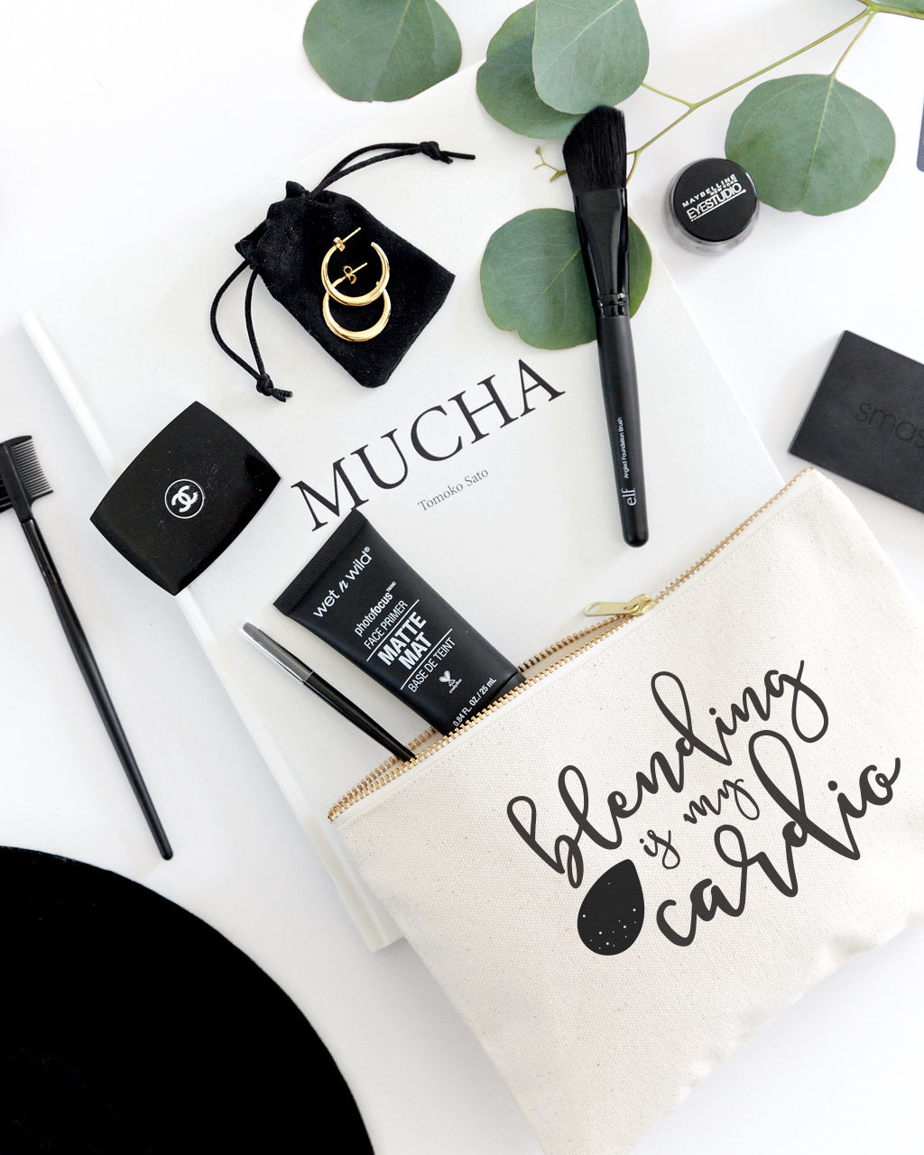 Blending is My Cardio Cotton Canvas Cosmetic Bag by The Cotton & Canvas Co.