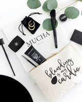 Blending is My Cardio Cotton Canvas Cosmetic Bag by The Cotton & Canvas Co.