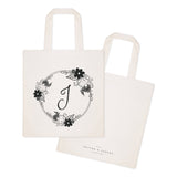 Personalized Monogram Floral Cotton Canvas Tote Bag by The Cotton & Canvas Co.