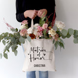 Matron of Honor Personalized Wedding Cotton Canvas Tote Bag by The Cotton & Canvas Co.