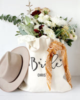 Bride Personalized  Wedding Cotton Canvas Tote Bag by The Cotton & Canvas Co.