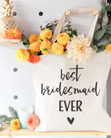 Best Bridesmaid Ever Wedding Cotton Canvas Tote Bag by The Cotton & Canvas Co.