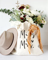 Miss to Mrs. Wedding Cotton Canvas Tote Bag by The Cotton & Canvas Co.