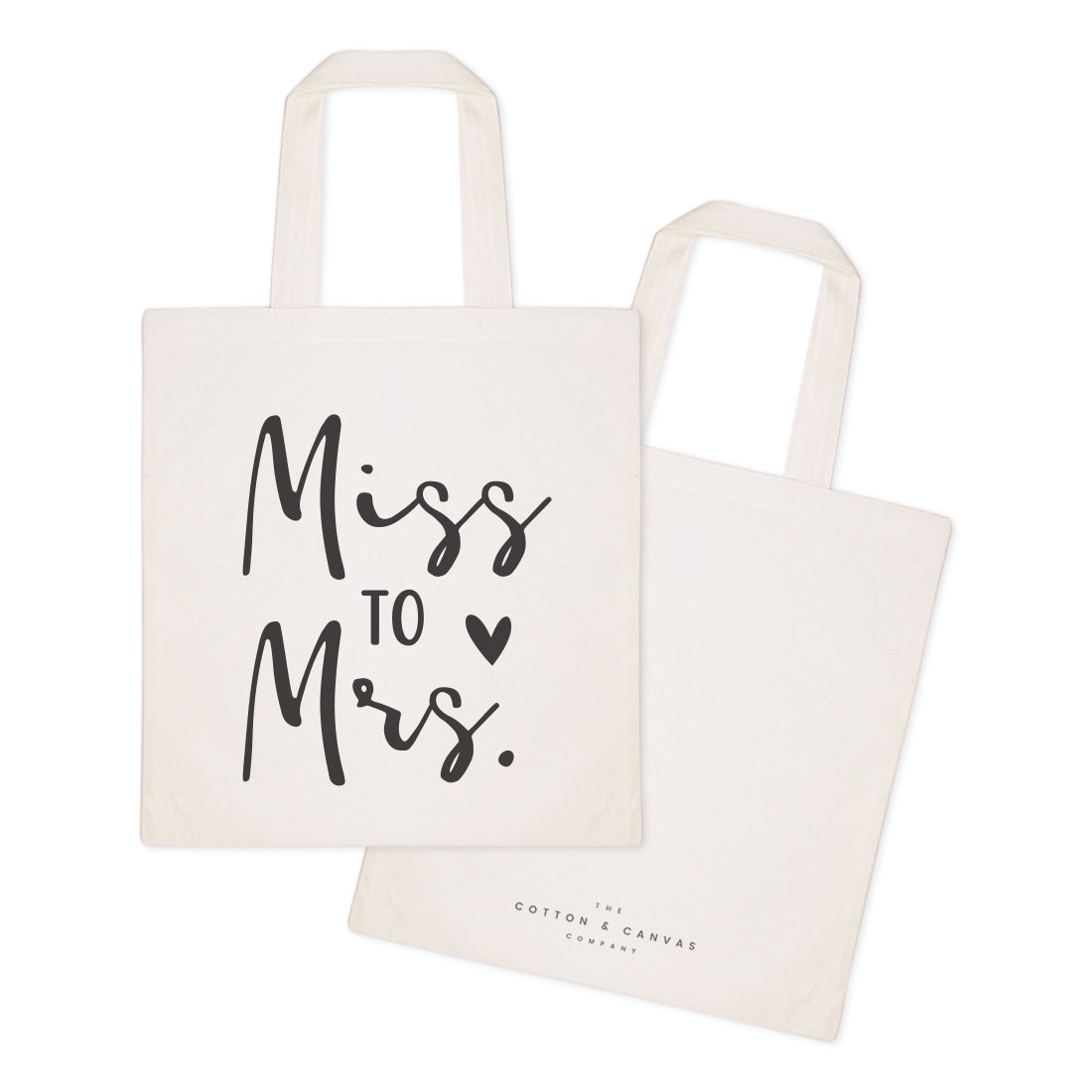 Miss to Mrs. Wedding Cotton Canvas Tote Bag by The Cotton & Canvas Co.