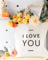 I Love You Cotton Canvas Tote Bag by The Cotton & Canvas Co.