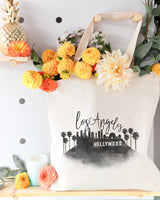 Los Angeles Cityscape Cotton Canvas Tote Bag by The Cotton & Canvas Co.