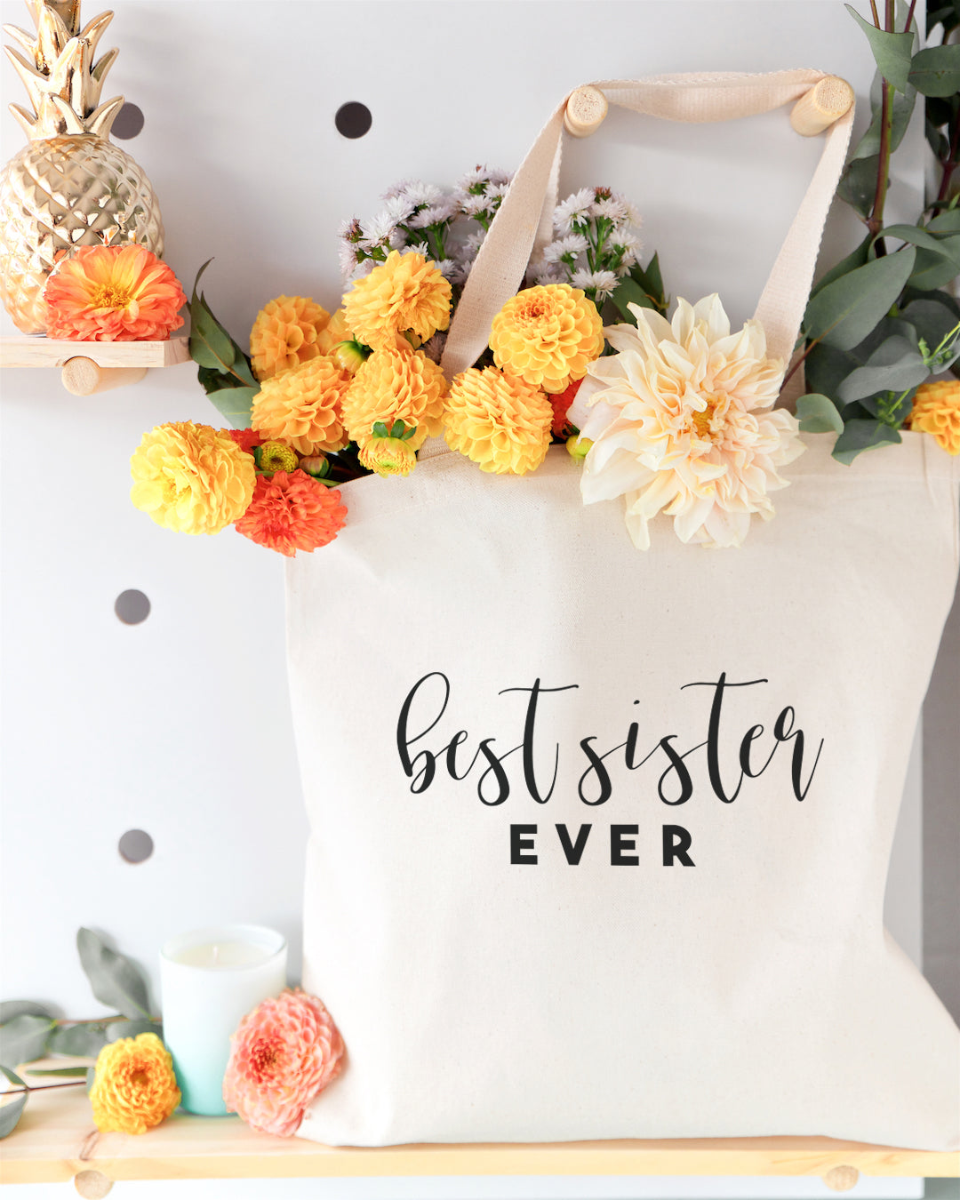 Best Sister Ever Cotton Canvas Tote Bag by The Cotton & Canvas Co.