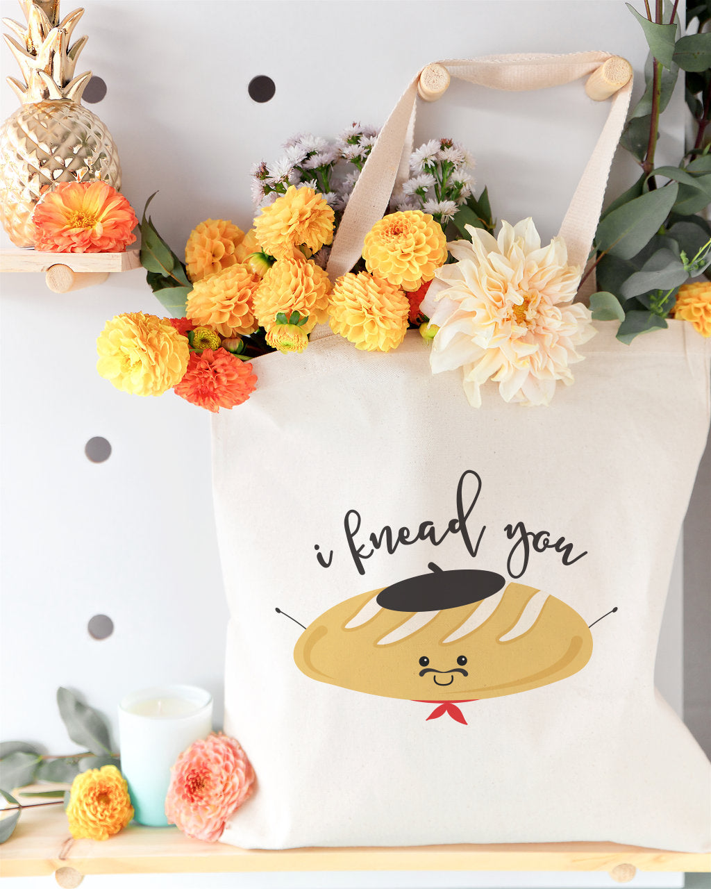 I Knead You Cotton Canvas Tote Bag by The Cotton & Canvas Co.