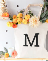 Personalized Modern Monogram Cotton Canvas Tote Bag by The Cotton & Canvas Co.