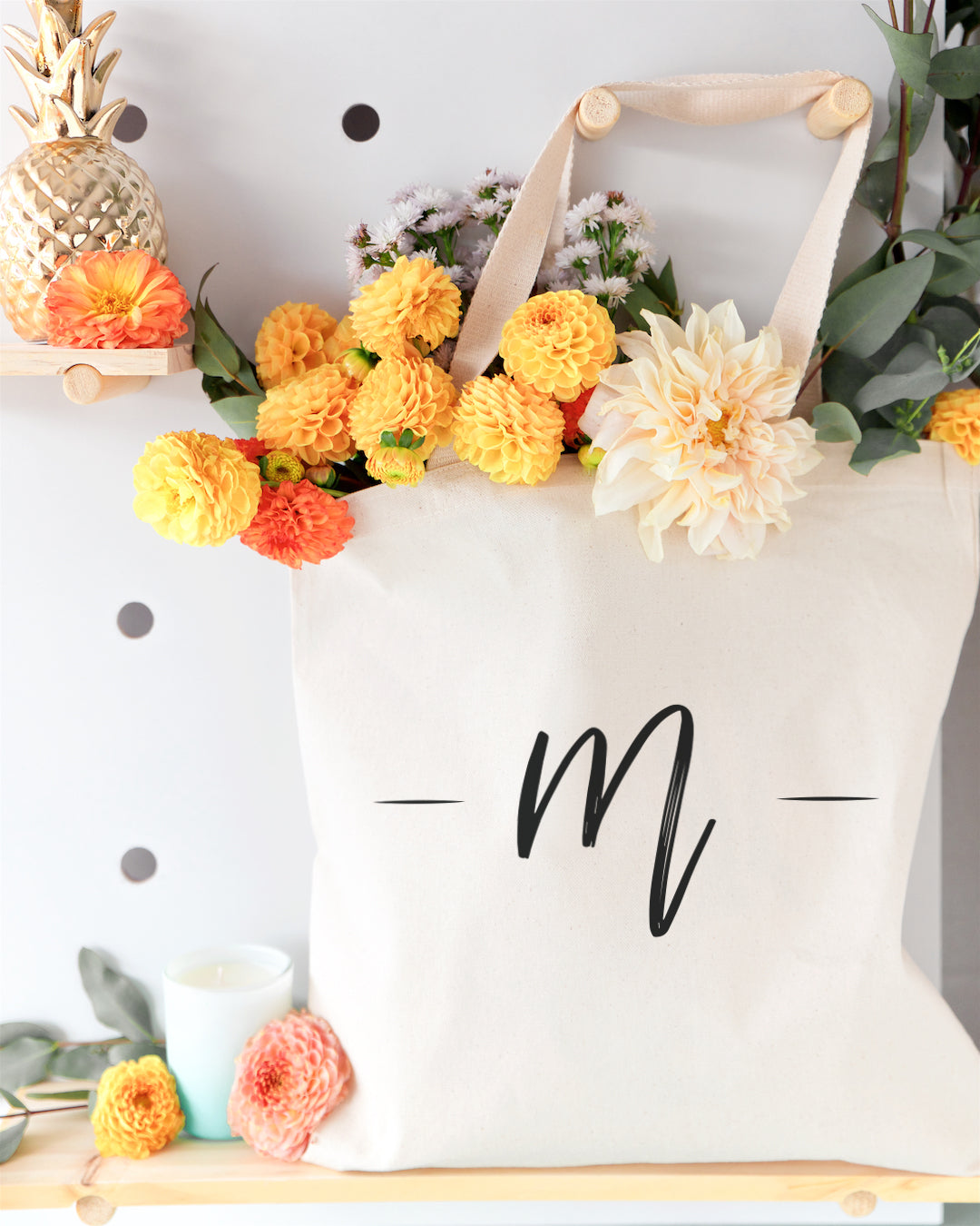 Personalized Handwritten Monogram Cotton Canvas Tote Bag by The Cotton & Canvas Co.