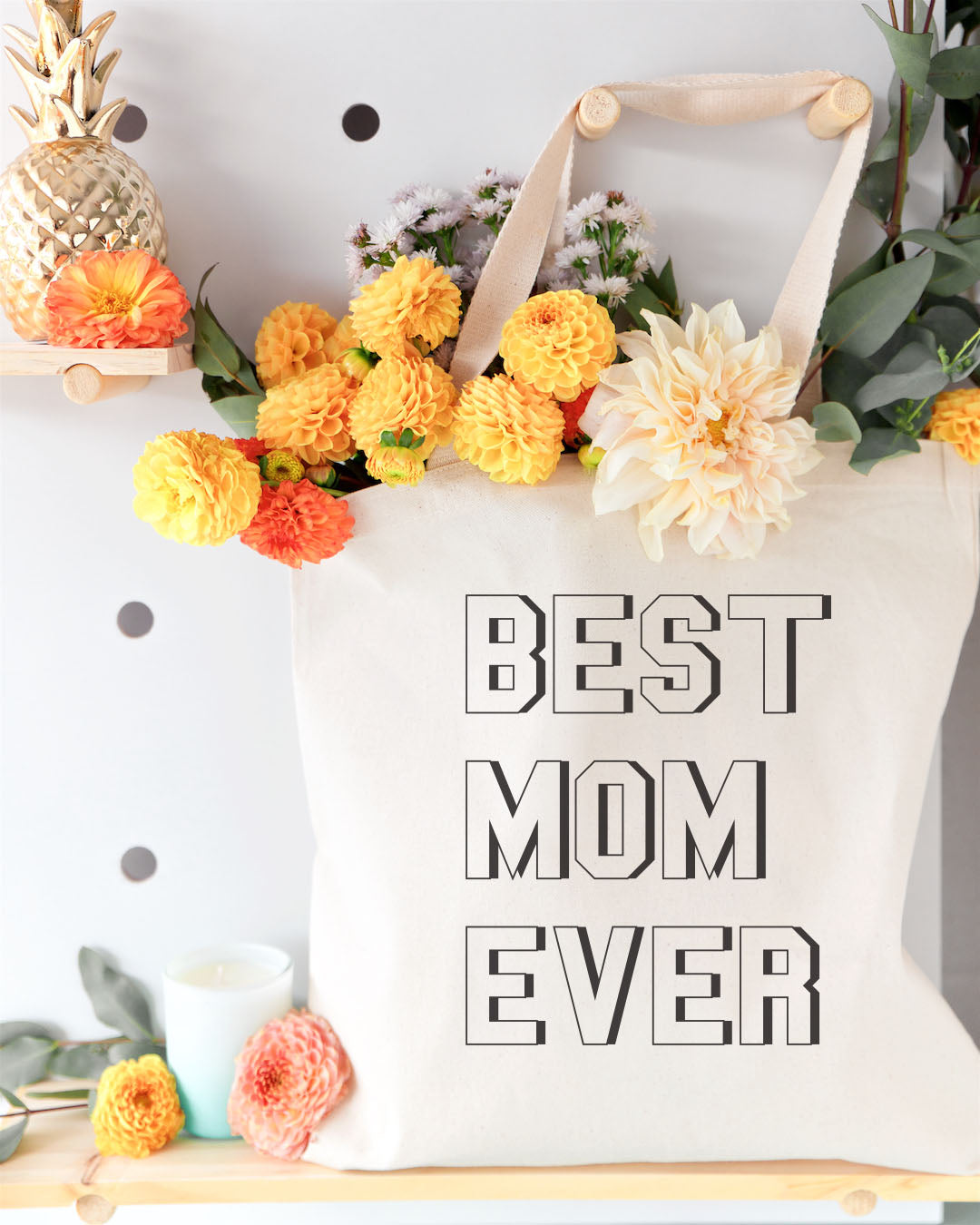 Modern Best Mom Ever Cotton Canvas Tote Bag by The Cotton & Canvas Co.