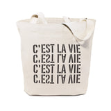 C'est La Vie Cotton Canvas Tote Bag by The Cotton & Canvas Co.