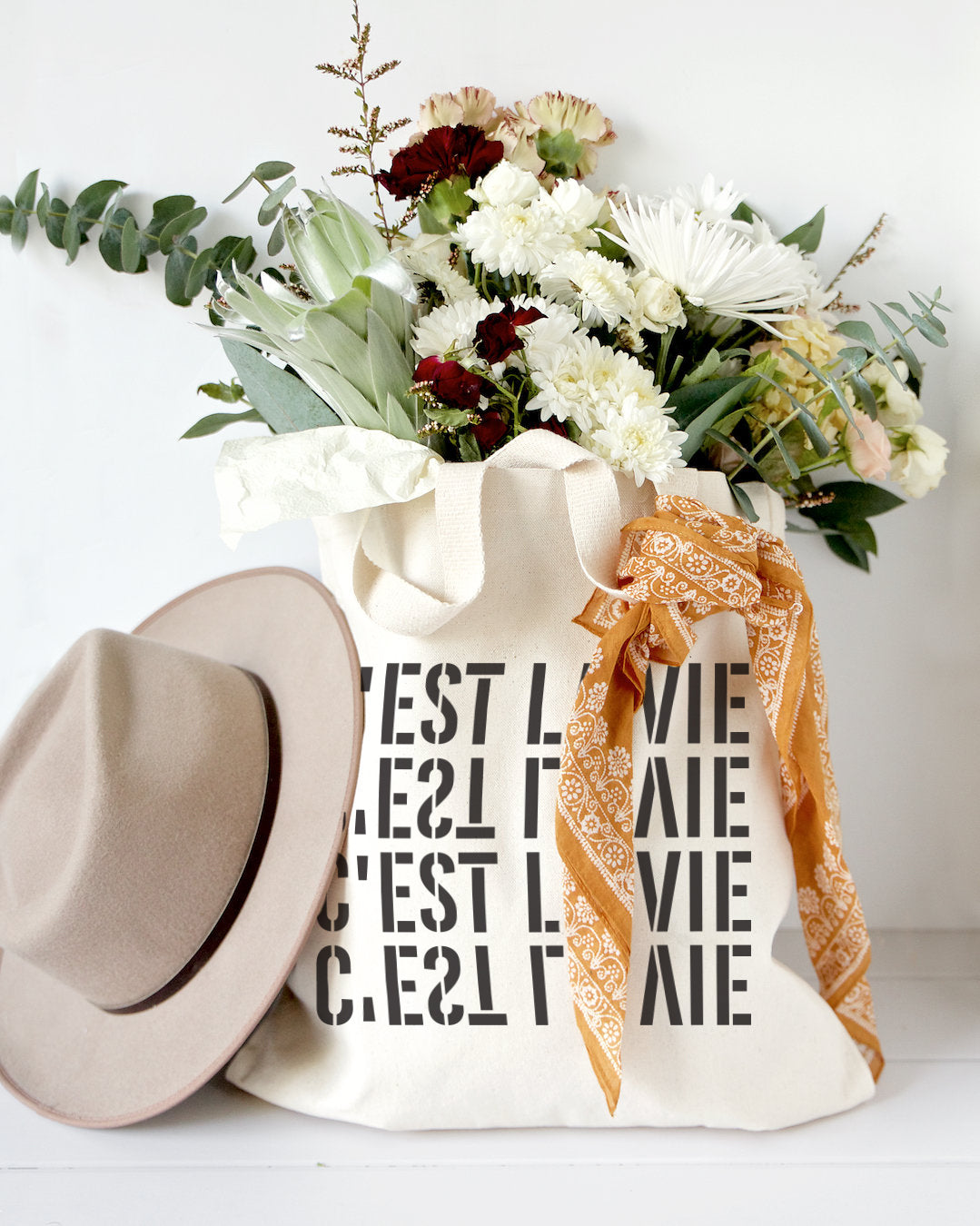 C'est La Vie Cotton Canvas Tote Bag by The Cotton & Canvas Co.