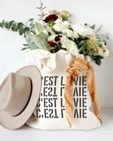 C'est La Vie Cotton Canvas Tote Bag by The Cotton & Canvas Co.