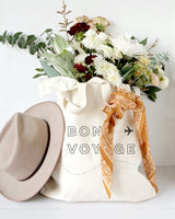 Bon Voyage Cotton Canvas Tote Bag by The Cotton & Canvas Co.