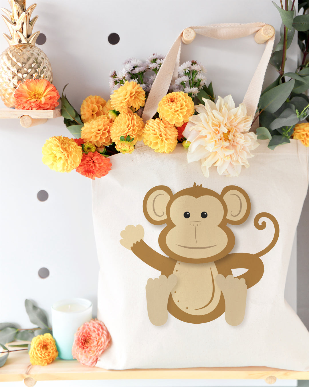 Monkey Cotton Canvas Tote Bag by The Cotton & Canvas Co.