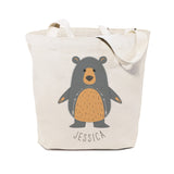 Personalized Name Bear Cotton Canvas Tote Bag by The Cotton & Canvas Co.