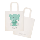 Personalized Name Elephant Cotton Canvas Tote Bag by The Cotton & Canvas Co.