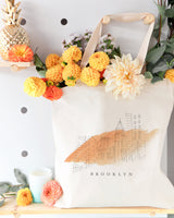 Brooklyn Cityscape Cotton Canvas Tote Bag by The Cotton & Canvas Co.