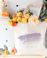 Miami Cityscape Cotton Canvas Tote Bag by The Cotton & Canvas Co.