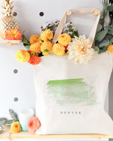 Denver Cityscape Cotton Canvas Tote Bag by The Cotton & Canvas Co.