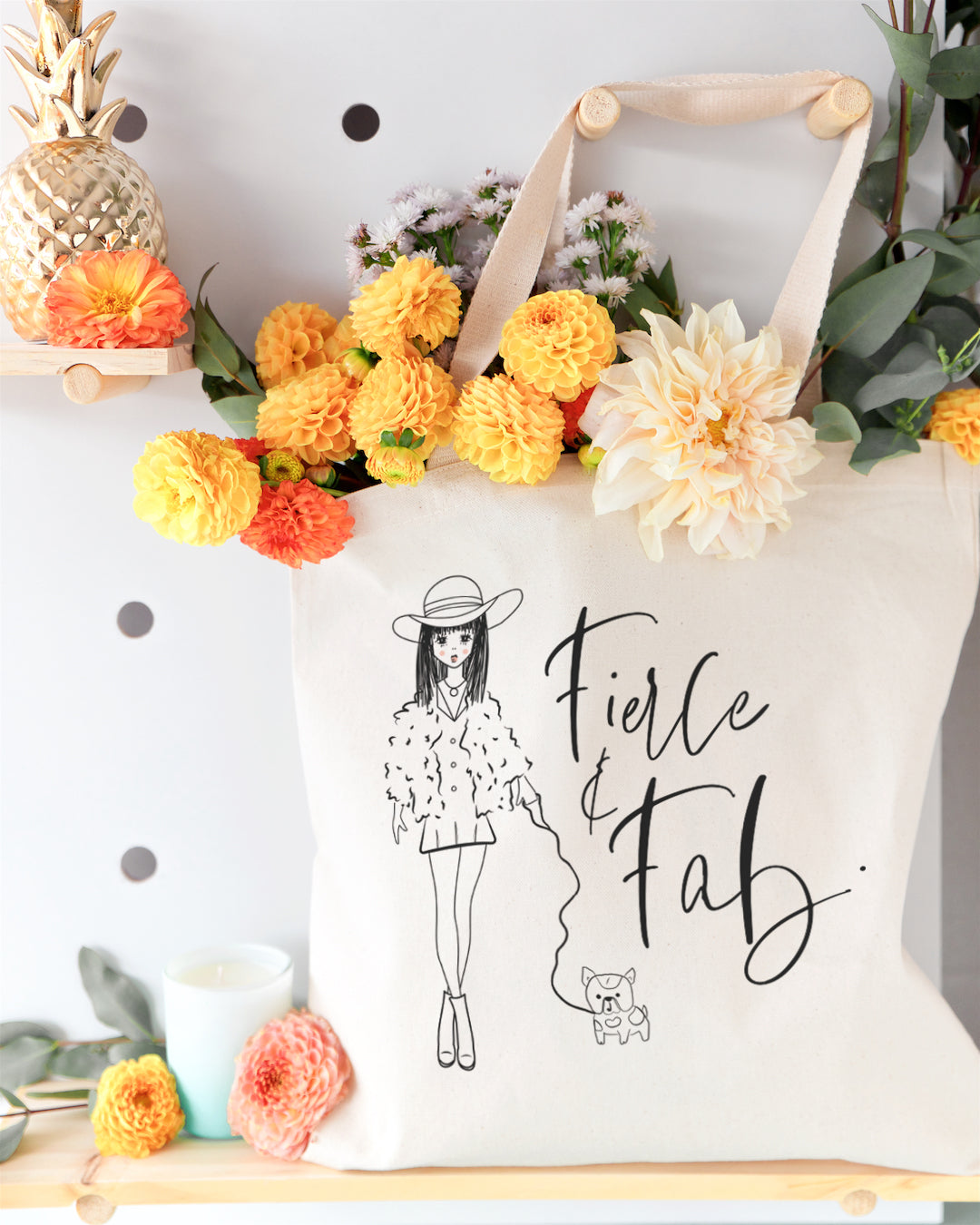 Fierce and Fab Cotton Canvas Tote Bag by The Cotton & Canvas Co.