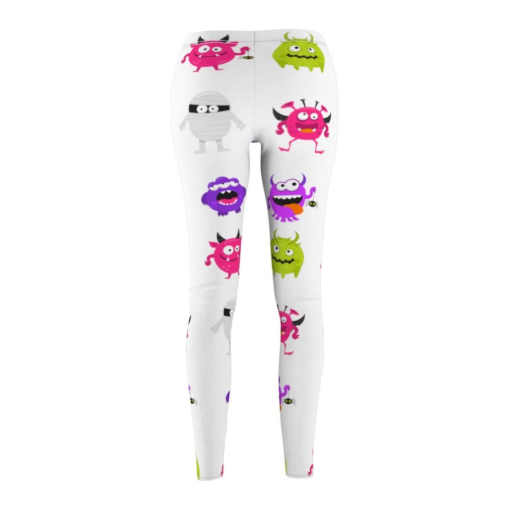 Halloween Emoji Print Leggings by Tshirt Unlimited - Vysn