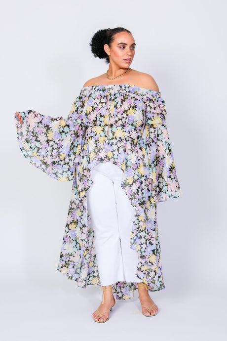 Abba Off The Shoulder Duster by LUVMEMORE