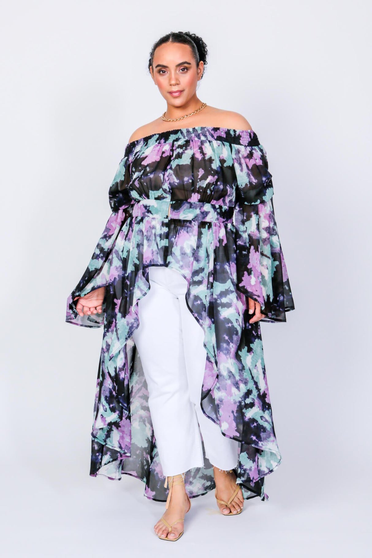 Hendrix Off The Shoulder Duster by LUVMEMORE