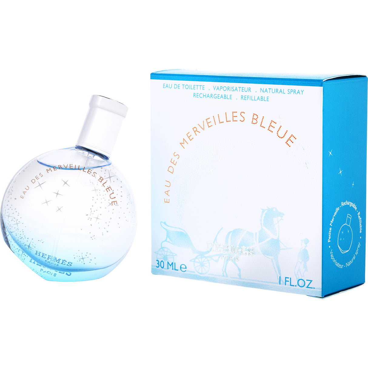 EAU DES MERVEILLES BLEUE by Hermes - EDT SPRAY REFILLABLE 1 OZ - Women