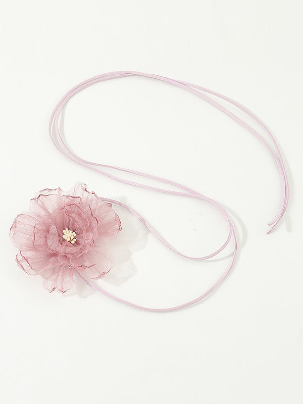 Flower Shape Gauze Dainty Necklace Necklaces Accessories by migunica