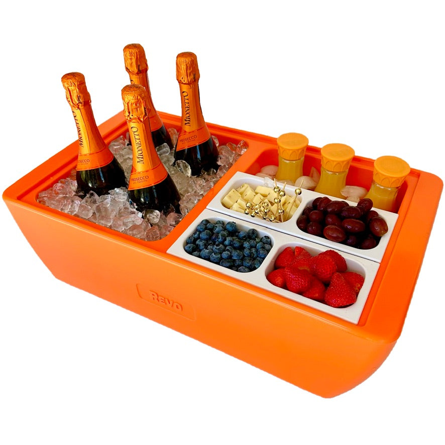 REVO Dubler Cooler | Orange Burst | Insulated Party Cooler by REVO COOLERS, LLC