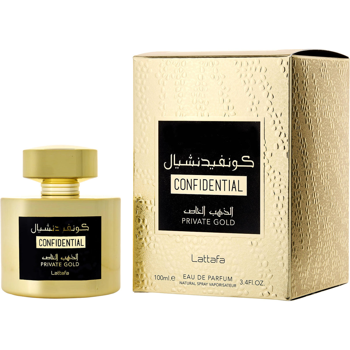 LATTAFA CONFIDENTIAL PRIVATE GOLD by Lattafa - EAU DE PARFUM SPRAY 3.4 OZ - Unisex