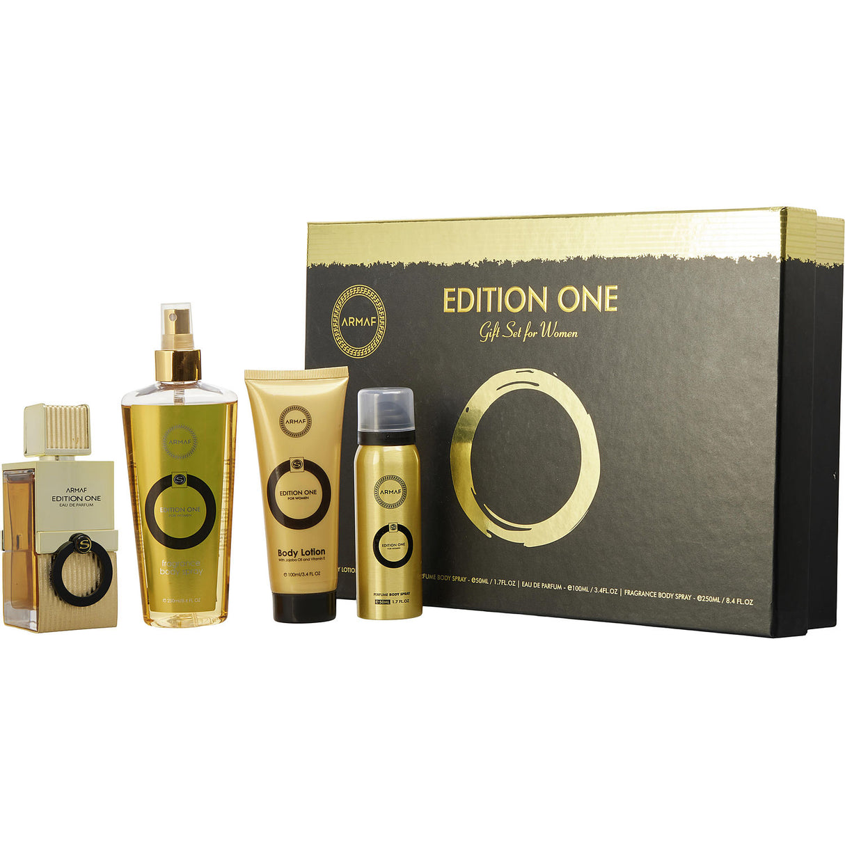 ARMAF EDITION ONE by Armaf - EAU DE PARFUM SPRAY 3.4 OZ & BODY LOTION 3.4 OZ & PERFUME BODY SPRAY 1.7 OZ & FRAGRANCE BODY SPRAY 8.4 OZ - Women